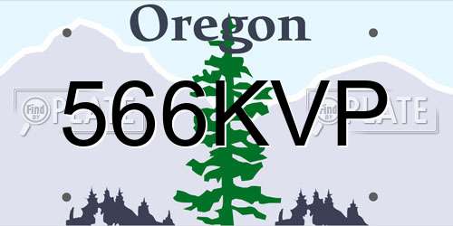 566KVP Oregon License Plate