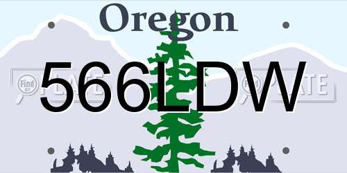 566LDW Oregon License Plate
