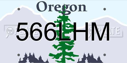 566LHM Oregon License Plate