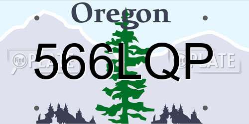 566LQP Oregon License Plate