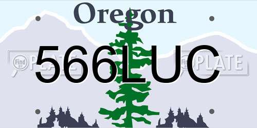 566LUC Oregon License Plate