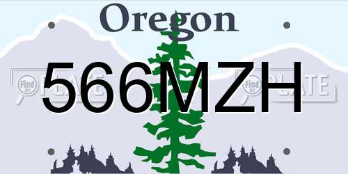 566MZH Oregon License Plate