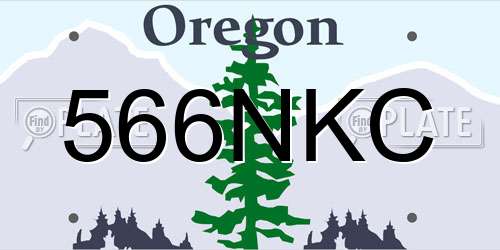 566NKC Oregon License Plate