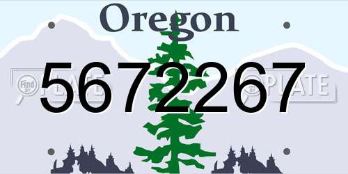 5672267 Oregon License Plate