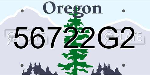 56722G2 Oregon License Plate
