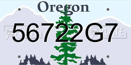 56722G7 Oregon License Plate