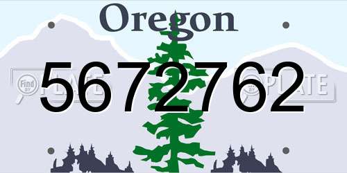 5672762 Oregon License Plate