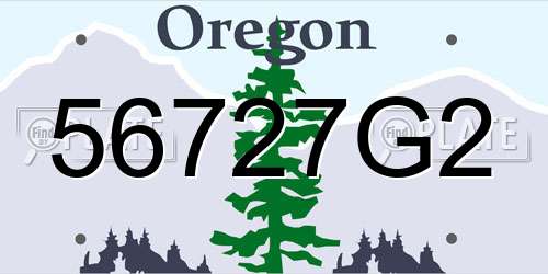 56727G2 Oregon License Plate