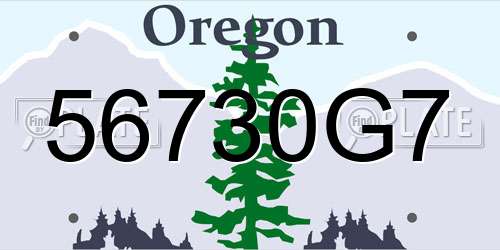 56730G7 Oregon License Plate