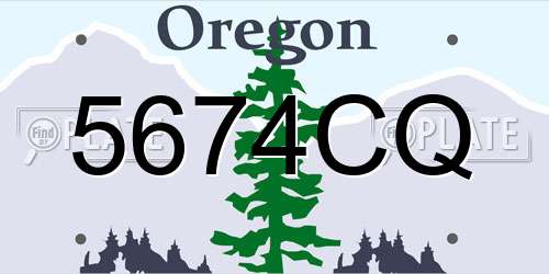 5674CQ Oregon License Plate