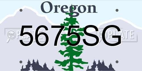 5675SG Oregon License Plate