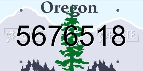 5676518 Oregon License Plate