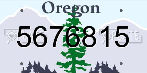 5676815 Oregon License Plate