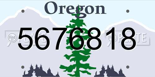 5676818 Oregon License Plate