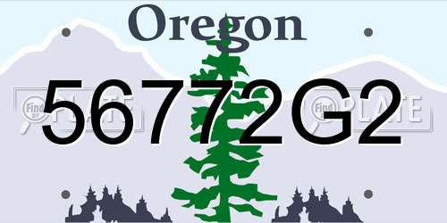 56772G2 Oregon License Plate