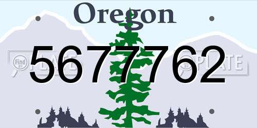 5677762 Oregon License Plate