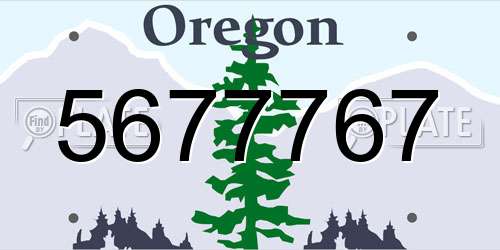 5677767 Oregon License Plate