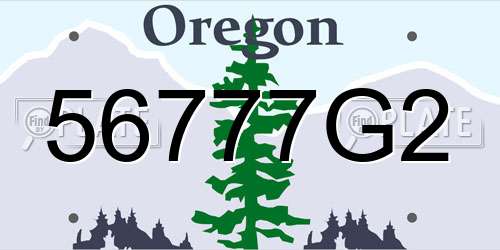 56777G2 Oregon License Plate