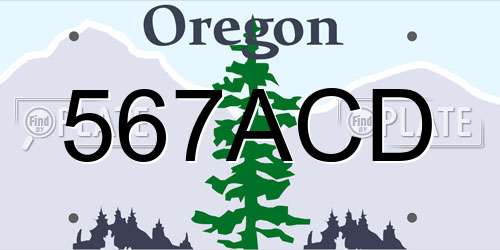 567ACD Oregon License Plate