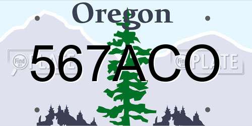 567ACO Oregon License Plate