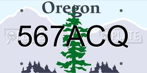 567ACQ Oregon License Plate