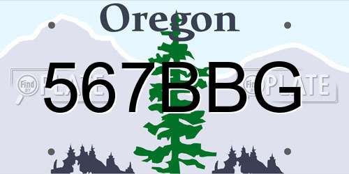 567BBG Oregon License Plate