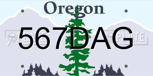 567DAG Oregon License Plate