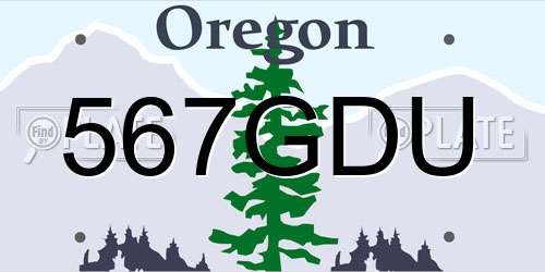 567GDU Oregon License Plate