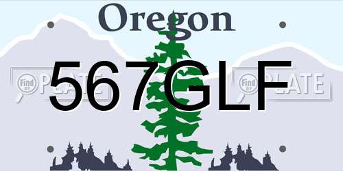 567GLF Oregon License Plate