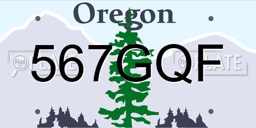 567GQF Oregon License Plate