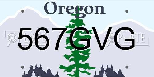 567GVG Oregon License Plate