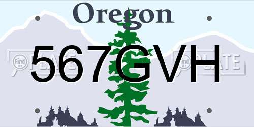 567GVH Oregon License Plate