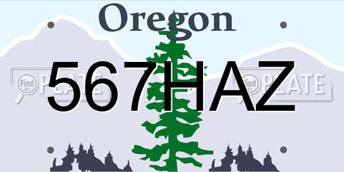 567HAZ Oregon License Plate