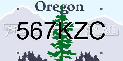 567KZC Oregon License Plate