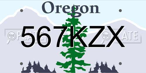 567KZX Oregon License Plate