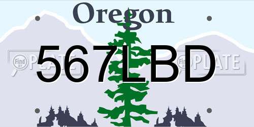 567LBD Oregon License Plate