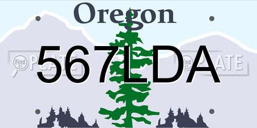 567LDA Oregon License Plate