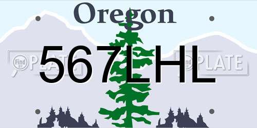 567LHL Oregon License Plate