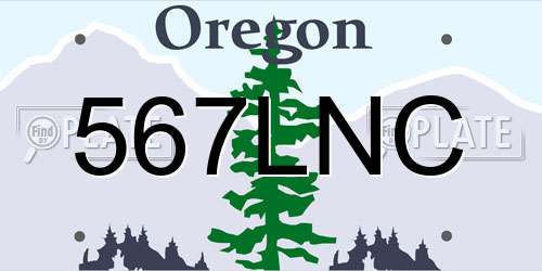 567LNC Oregon License Plate
