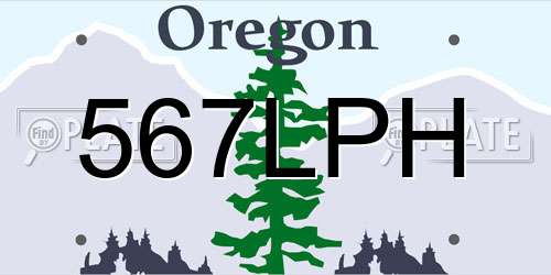 567LPH Oregon License Plate