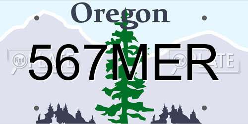 567MER Oregon License Plate