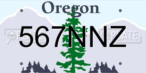 567NNZ Oregon License Plate