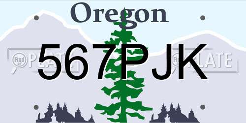 567PJK Oregon License Plate