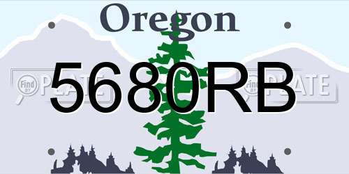 5680RB Oregon License Plate