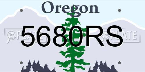 5680RS Oregon License Plate