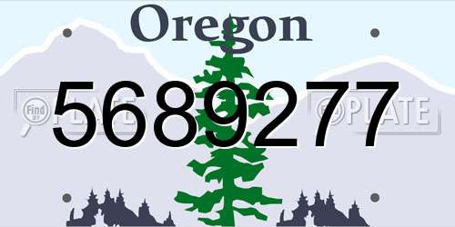 5689277 Oregon License Plate
