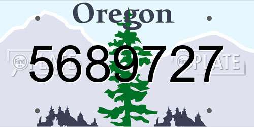 5689727 Oregon License Plate