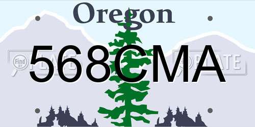 568CMA Oregon License Plate