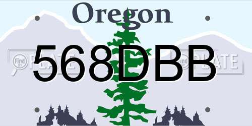 568DBB Oregon License Plate