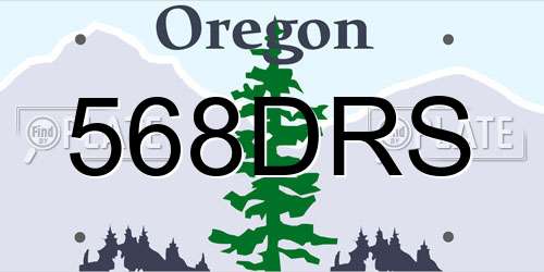 568DRS Oregon License Plate